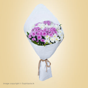 White and Violet Veil Bouquet