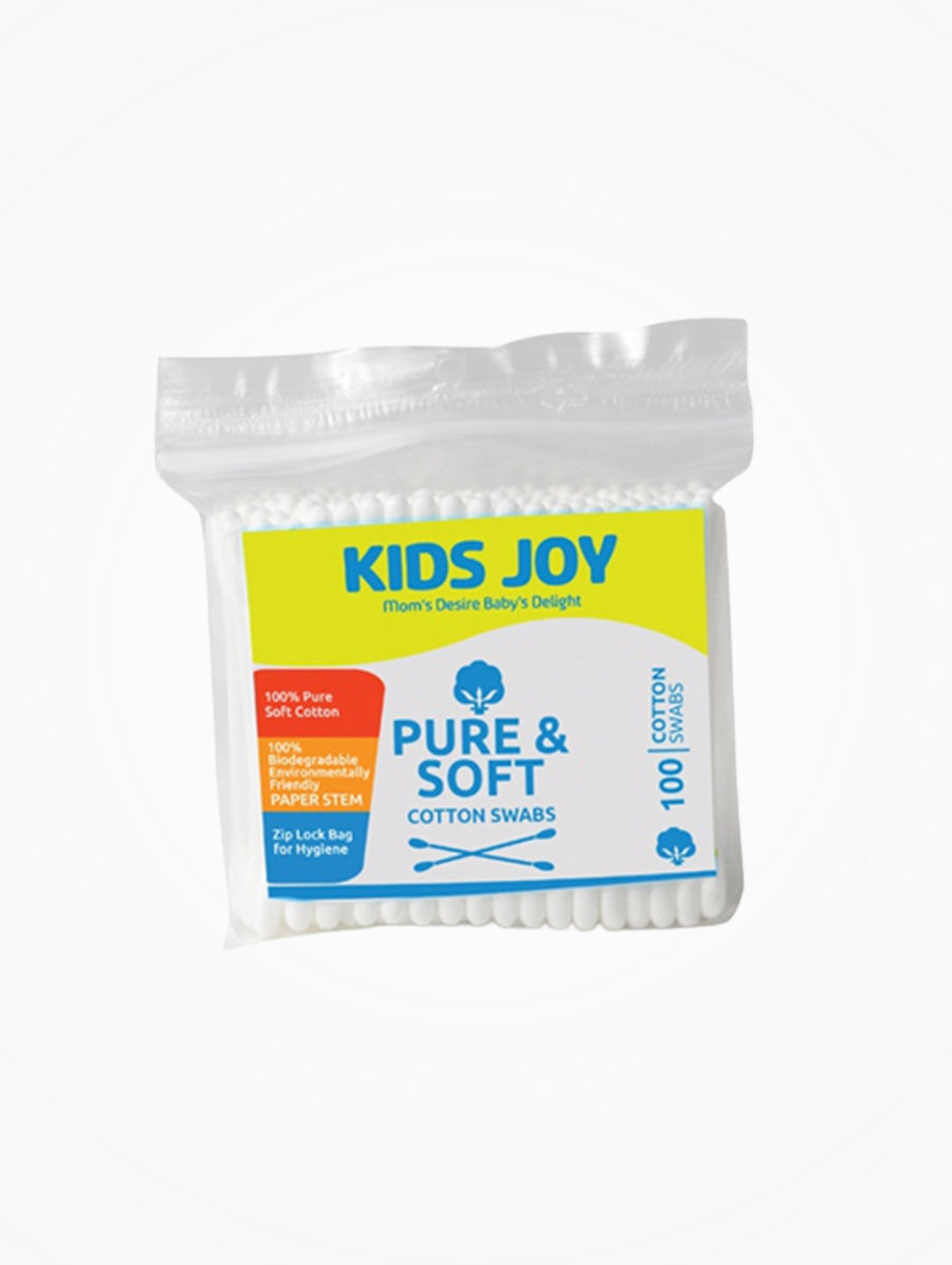 Kids Joy Cotton Buds Ziplock Bag 100Pcs