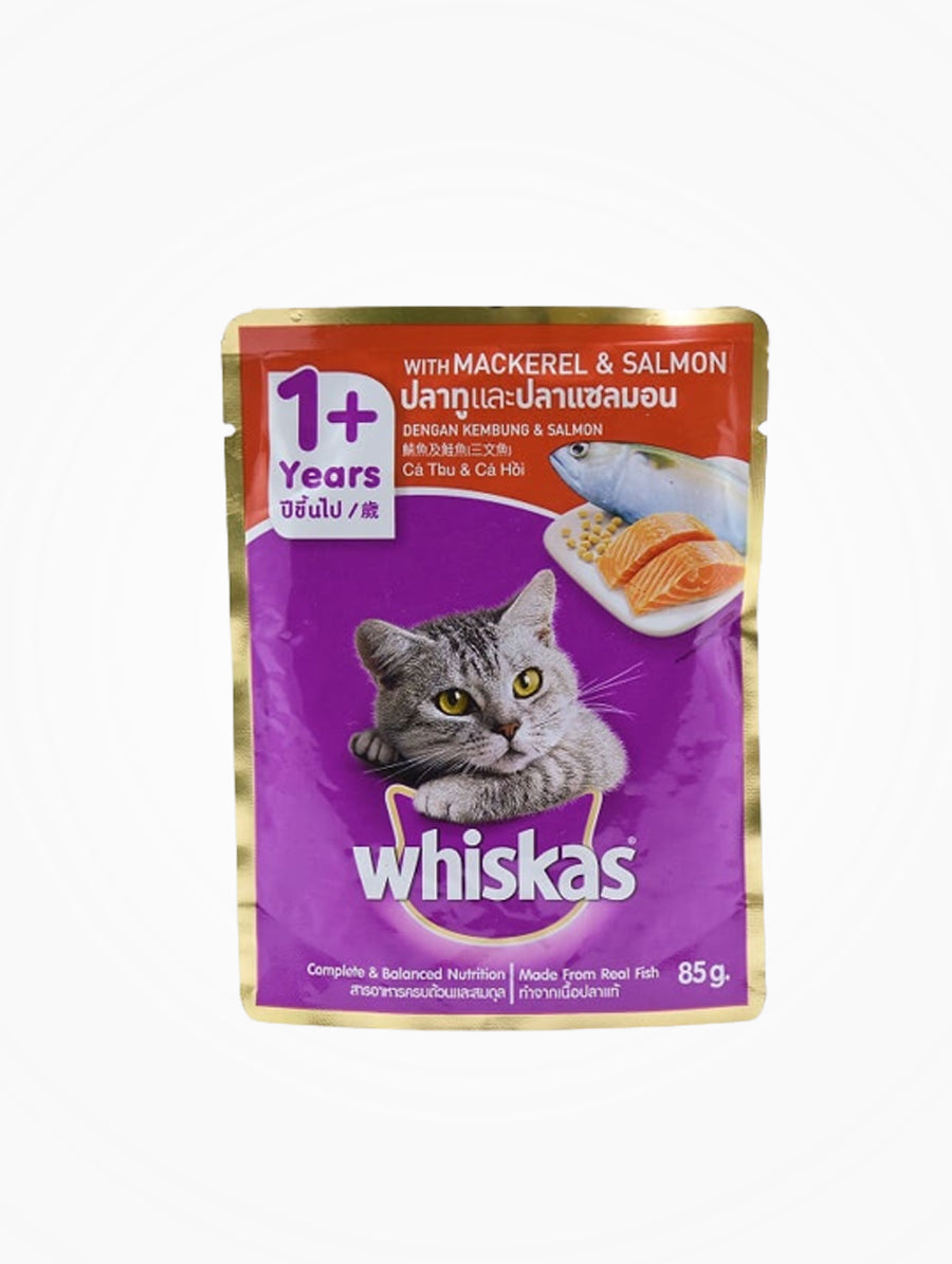 Whiskas Cat Food Pouch Mackerel & Salmon 80g